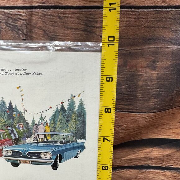 1961 Pontiac Safari Wagon Tempest Festive Ad Christmas Tree Lot Farm Vintage GM - Picture 5 of 5
